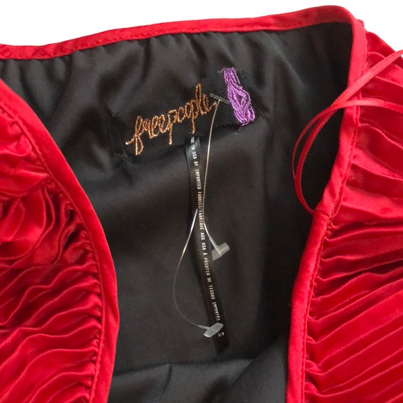 Free people Chelsea red Christmas gown dress Sz S - Picture 7 of 8